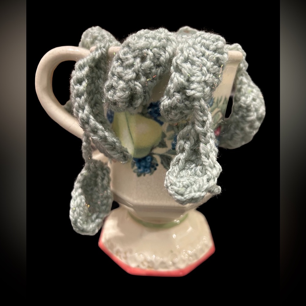 Avon Floral Vase with Crochet Detail